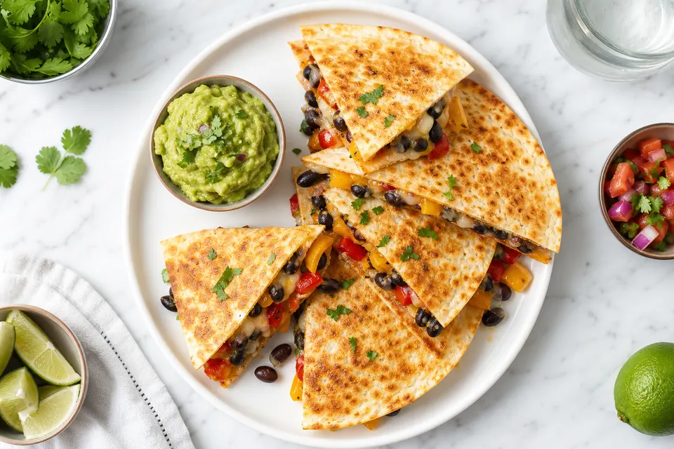 Black Bean & Pepper Quesadillas — finished dish