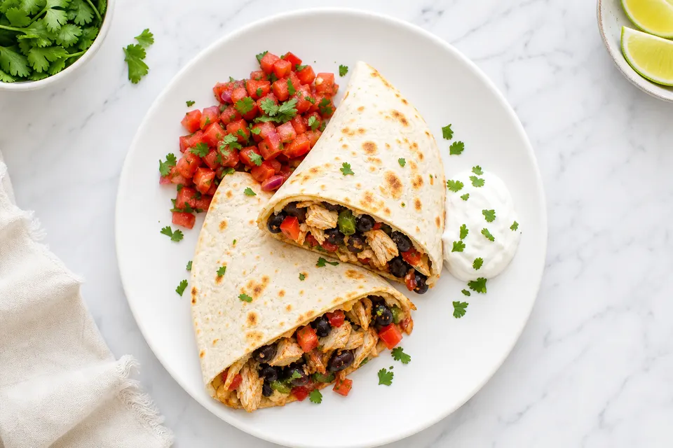 Chicken & Black Bean Tortilla Pockets — finished dish