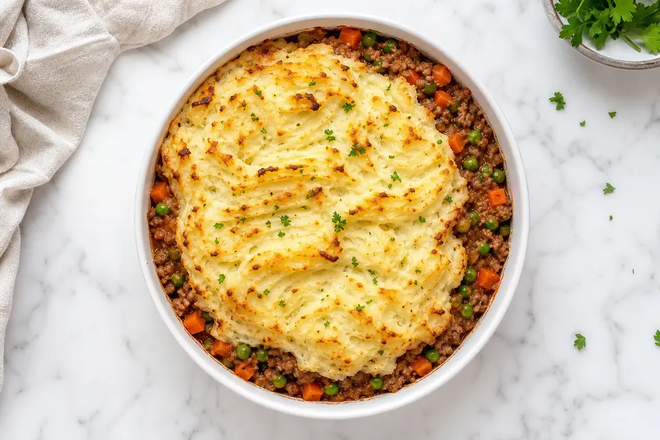 Keema Cottage Pie Bowls — finished dish