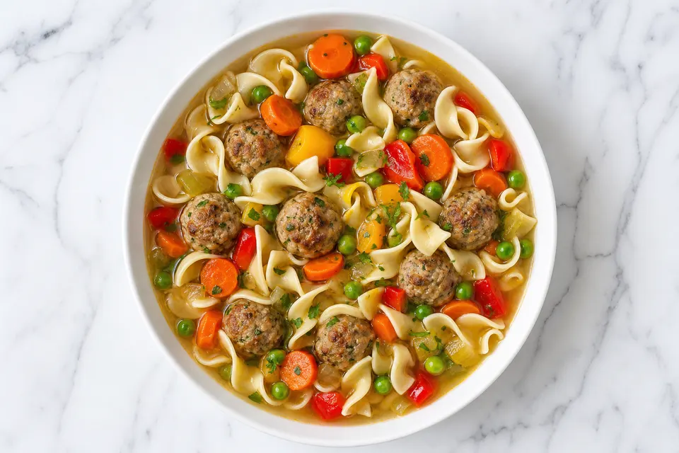 Kofta Noodle Bowls — finished dish
