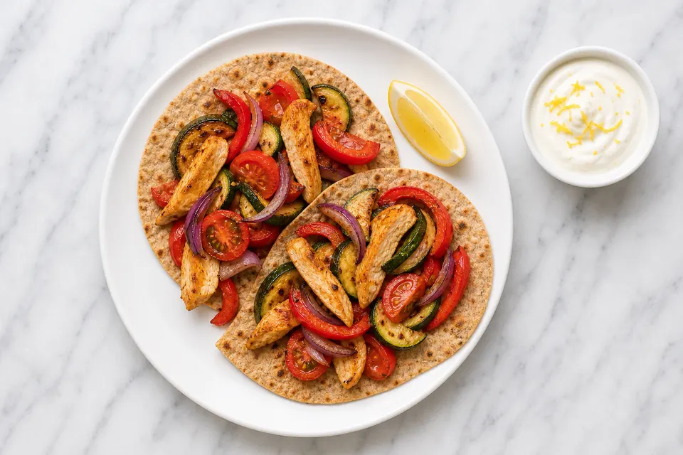 Sunshine Lemon Chicken Flatbreads — finished dish