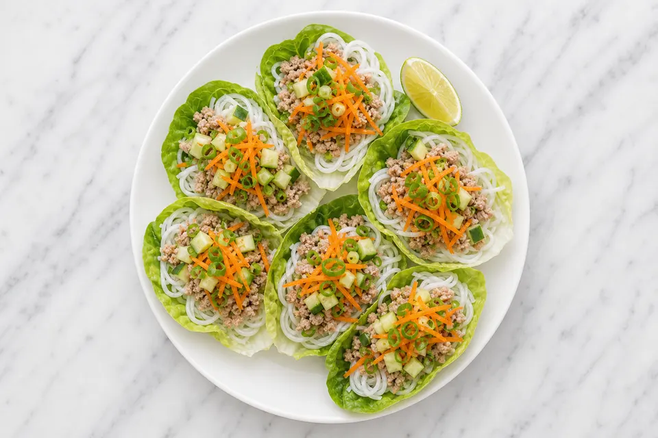 Vietnamese-Inspired Leftover Sticky Pork Rice Noodle Salad Cups — finished dish